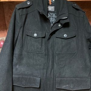 XL Dockers men’s black pea coat jacket.